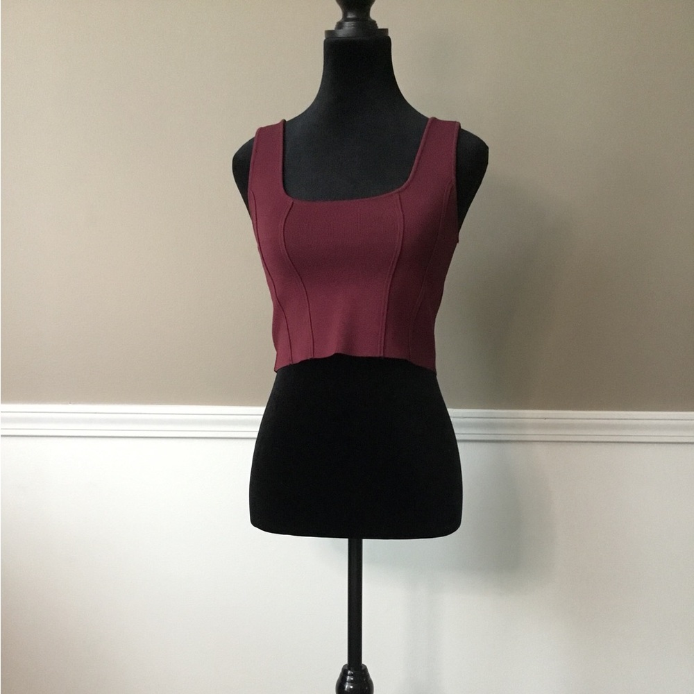 Zara Burgundy Women's Tank Top